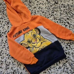 Disney Orange and Black Simba Kids Hoodie